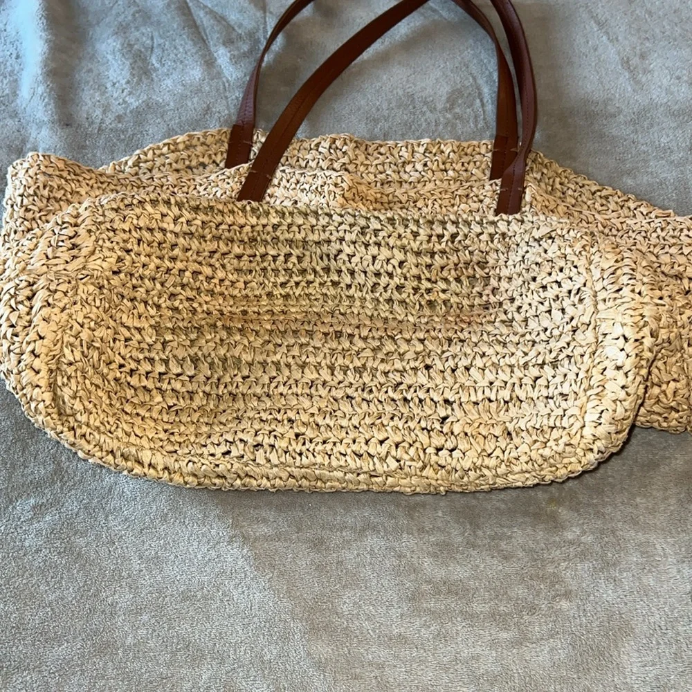 J. Crew Tan Woven Tote Bag - Picture 4 of 9
